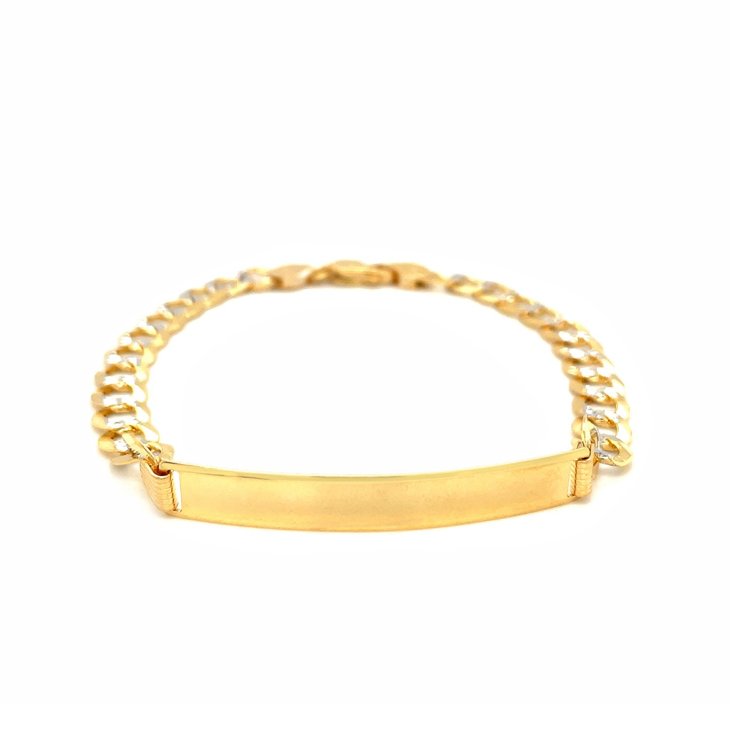 Solid Curb Chain Bracelet 14K Yellow Gold 8.5 6.7mm