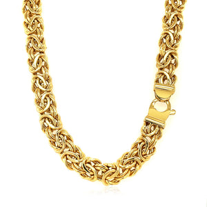 14k Yellow Gold Byzantine Motif Chain Necklace